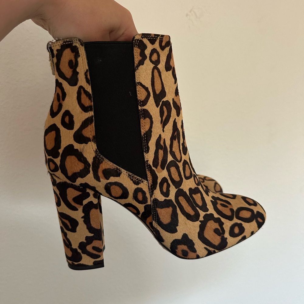 NWOT Leopard Calf Hair Booties
